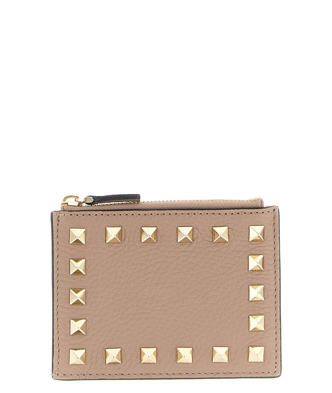 VALENTINO Розовый кожаный кардхолдер, фото 1