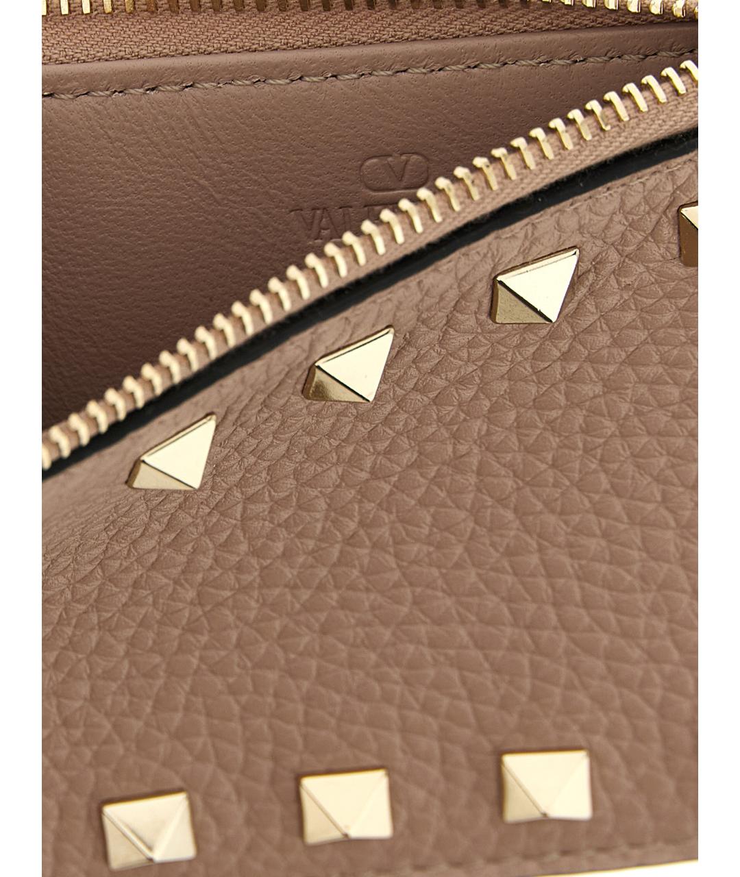 VALENTINO Розовый кожаный кардхолдер, фото 3