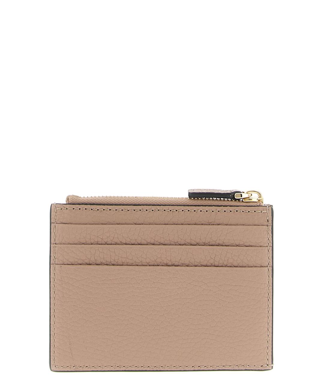 VALENTINO Розовый кожаный кардхолдер, фото 2