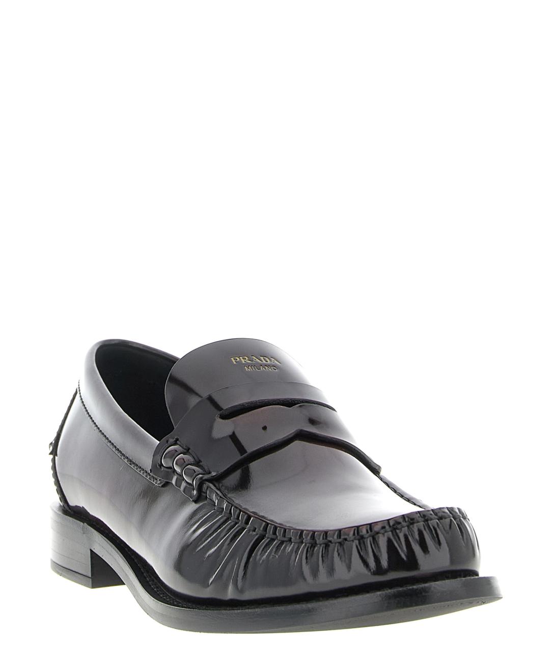 PRADA Бордовые кожаные лоферы, фото 2