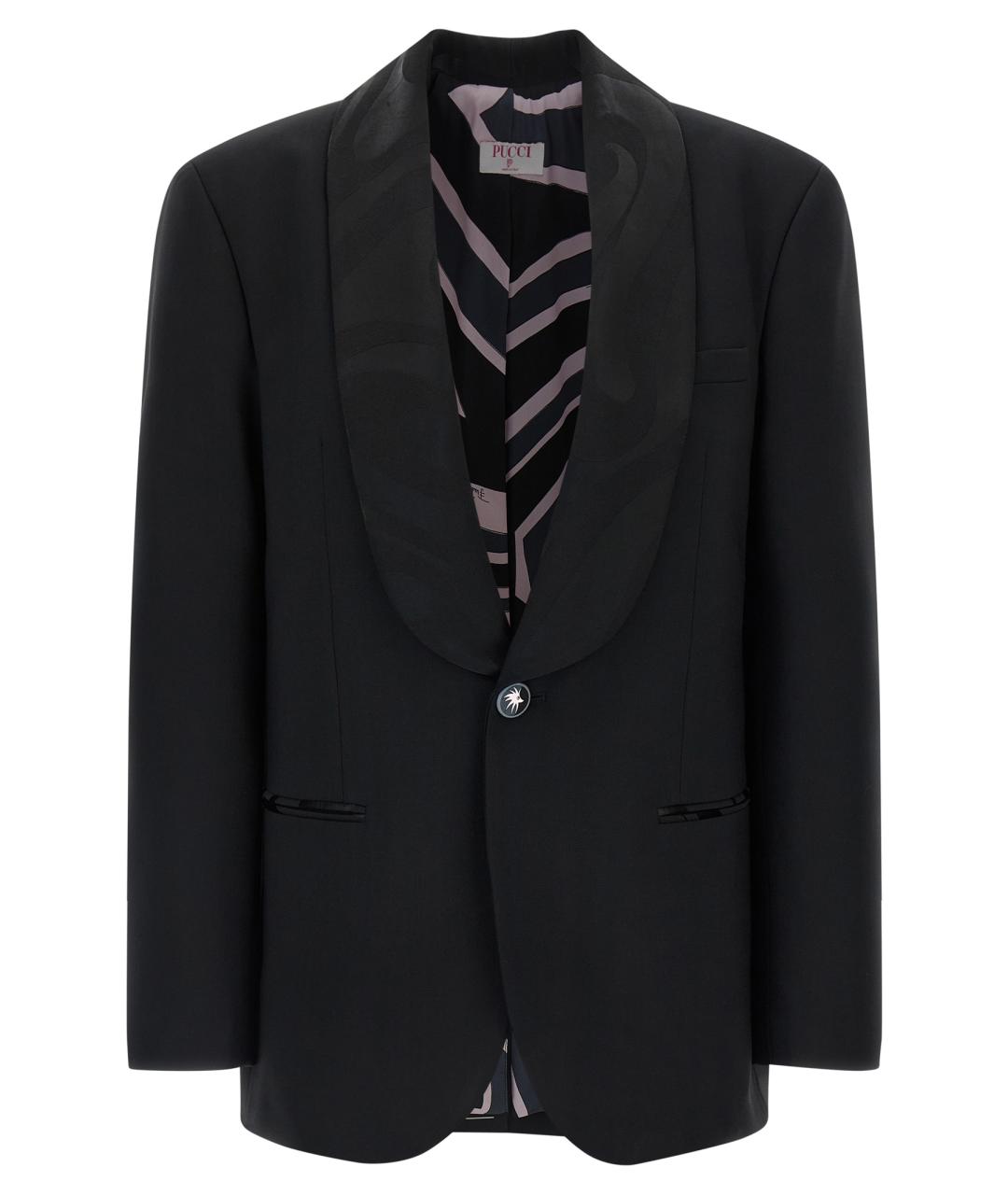 EMILIO PUCCI Черный шерстяной жакет/пиджак, фото 1