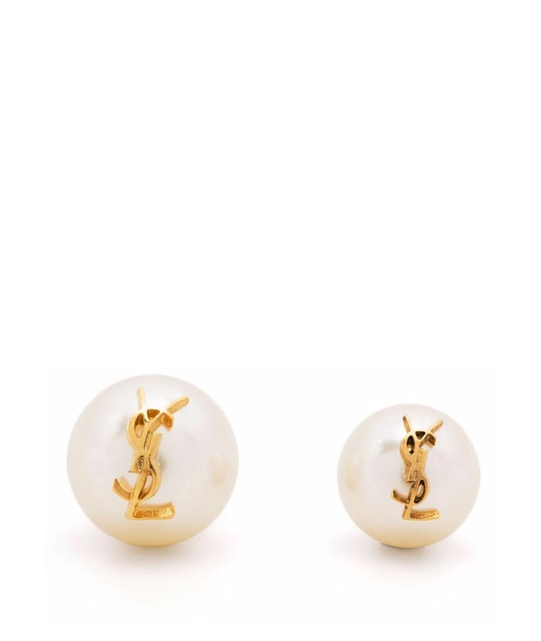 SAINT LAURENT Золотые металлические серьги, фото 1