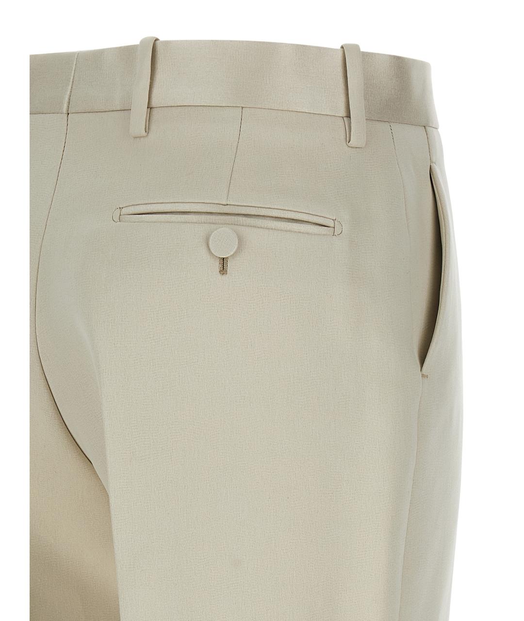 TOM FORD Бежевые хлопковые брюки узкие, фото 4