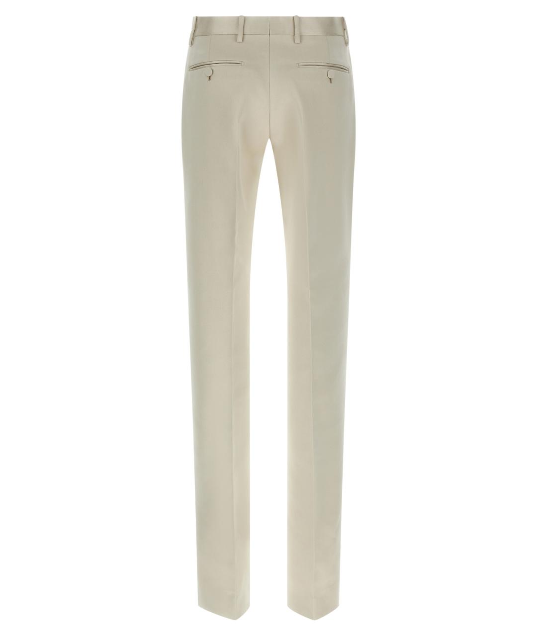 TOM FORD Бежевые хлопковые брюки узкие, фото 2