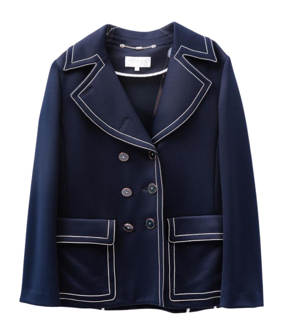 ESCADA Темно-синий полиамидовый жакет/пиджак, фото 1