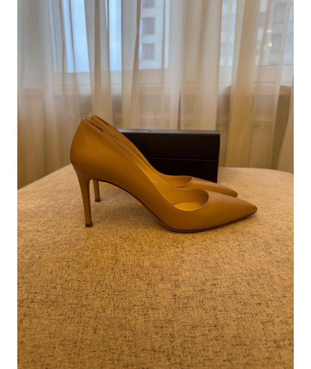 PRADA Бежевые кожаные туфли, фото 8