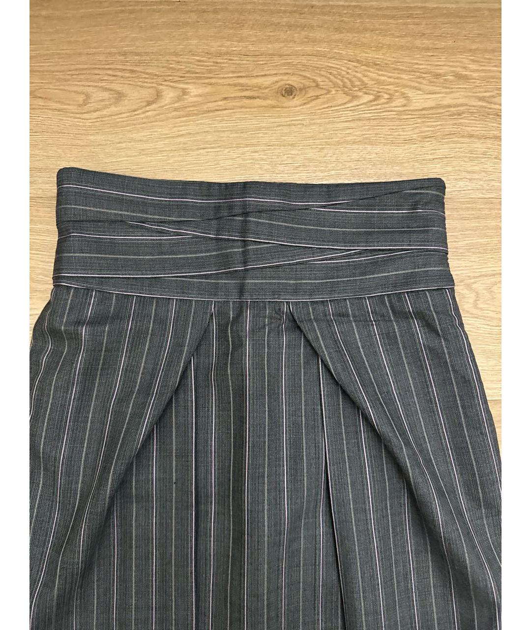 UNGARO Серая шерстяная юбка миди, фото 5
