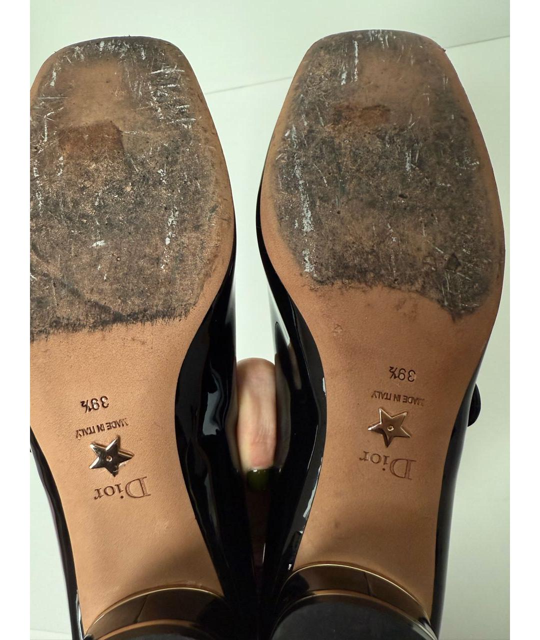 CHRISTIAN DIOR Черные туфли из лакированной кожи, фото 5