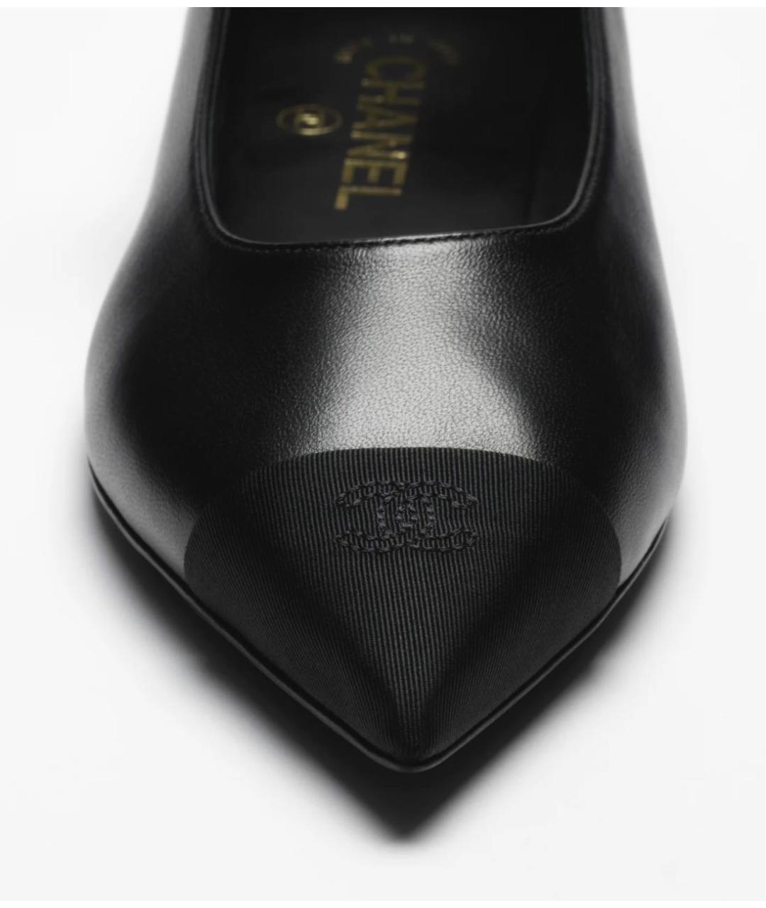 CHANEL Черные кожаные балетки, фото 4