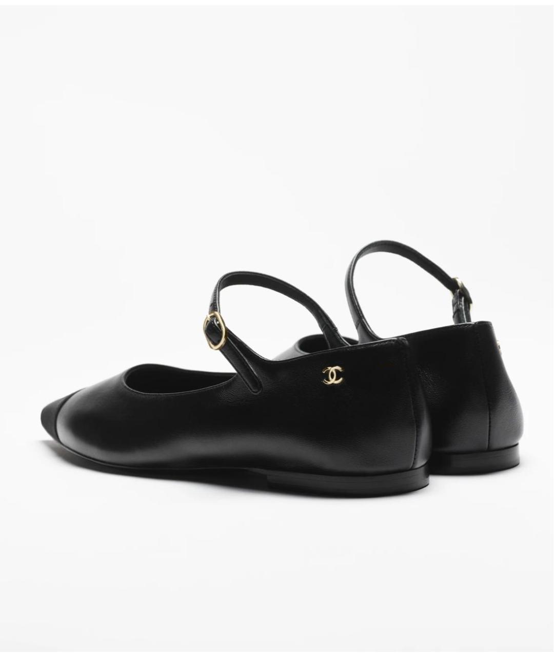 CHANEL Черные кожаные балетки, фото 3