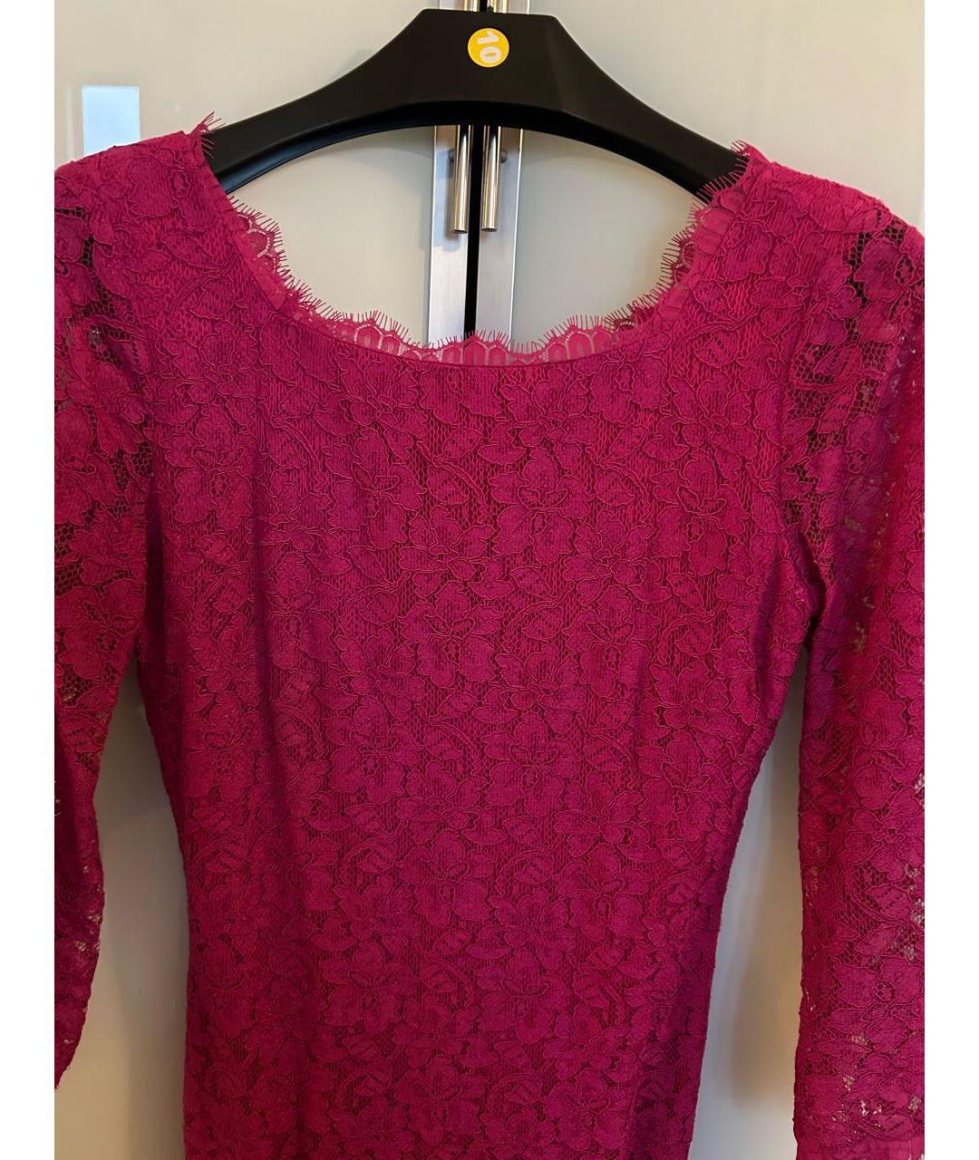 DIANE VON FURSTENBERG Фуксия синтетическое коктейльное платье, фото 3