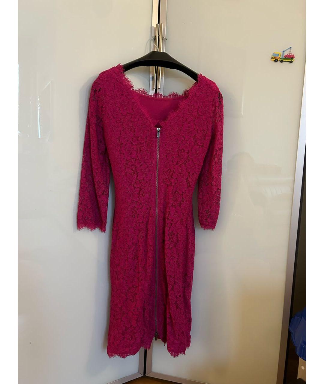 DIANE VON FURSTENBERG Фуксия синтетическое коктейльное платье, фото 2