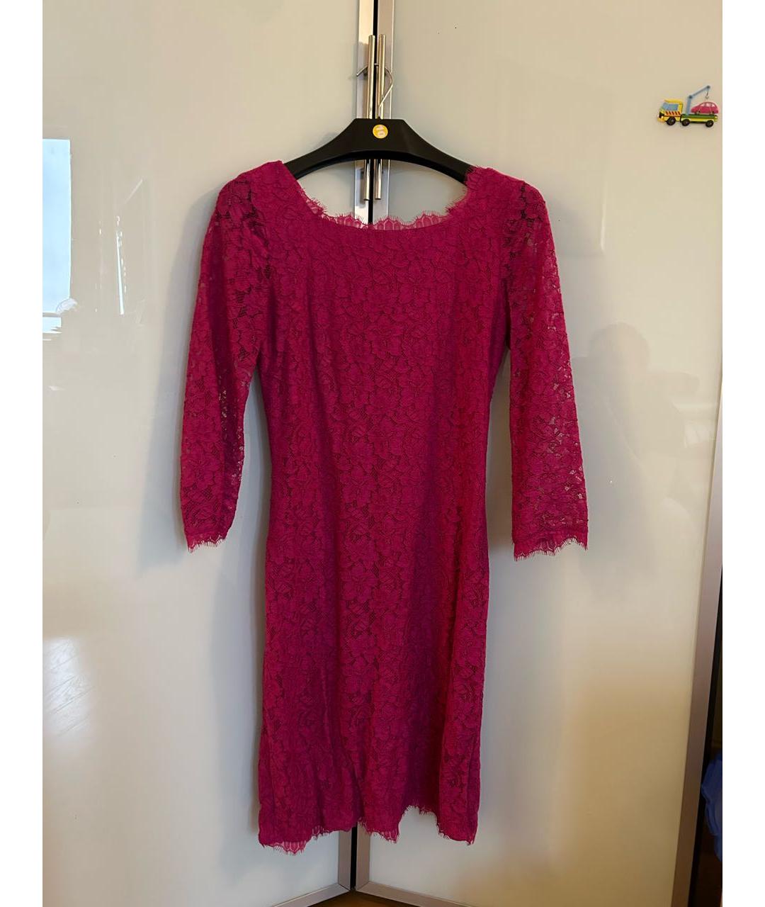 DIANE VON FURSTENBERG Фуксия синтетическое коктейльное платье, фото 9