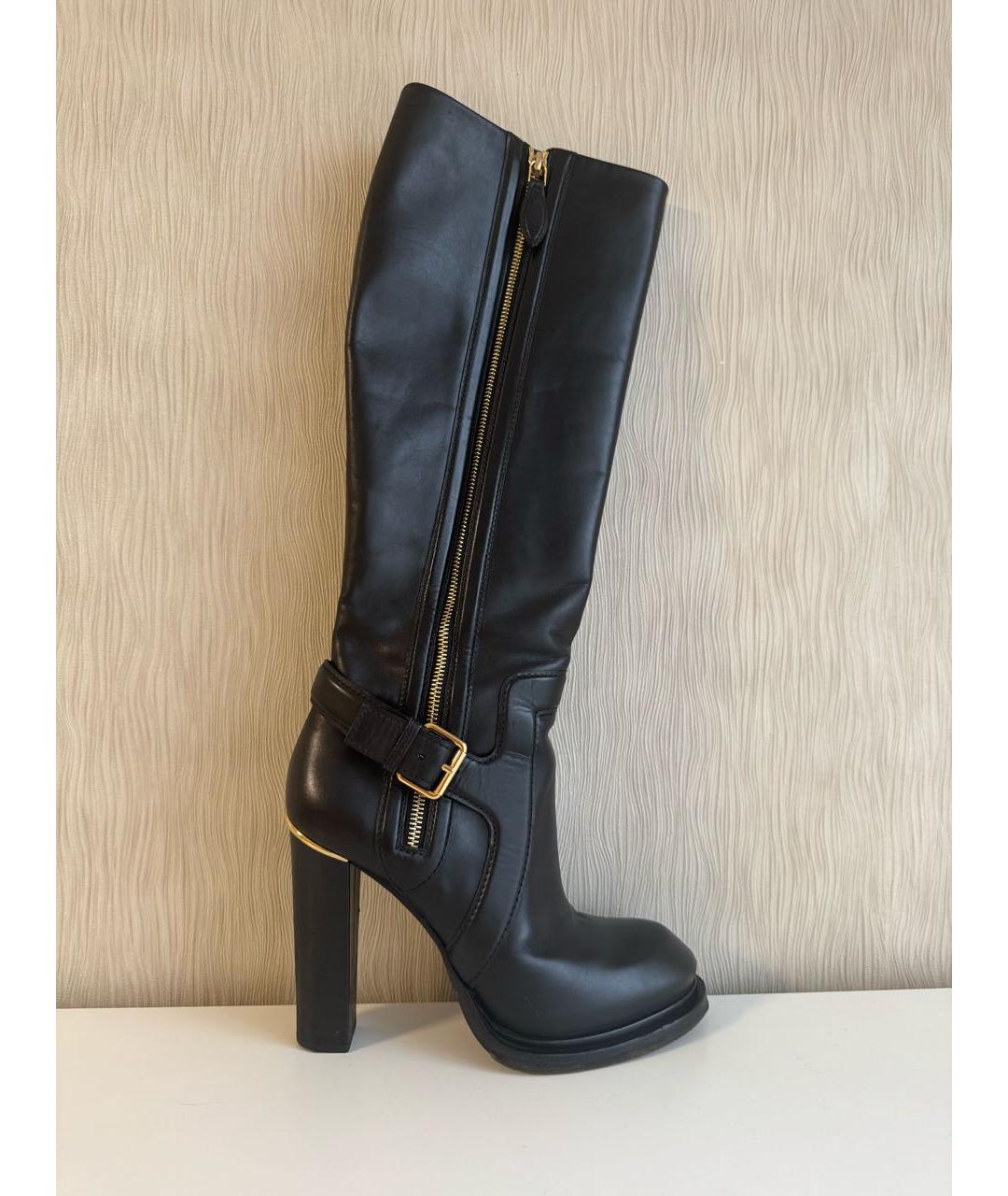 LOUIS VUITTON Черные кожаные сапоги, фото 9