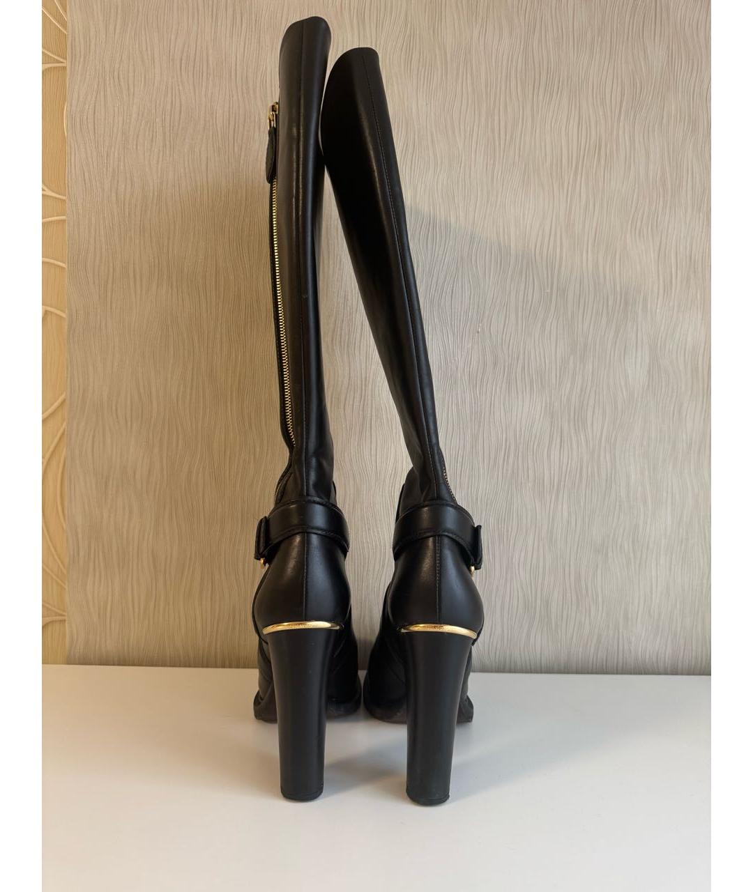 LOUIS VUITTON Черные кожаные сапоги, фото 4