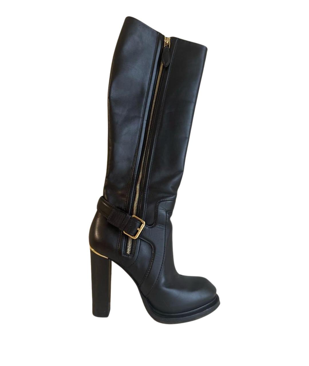 LOUIS VUITTON Черные кожаные сапоги, фото 1