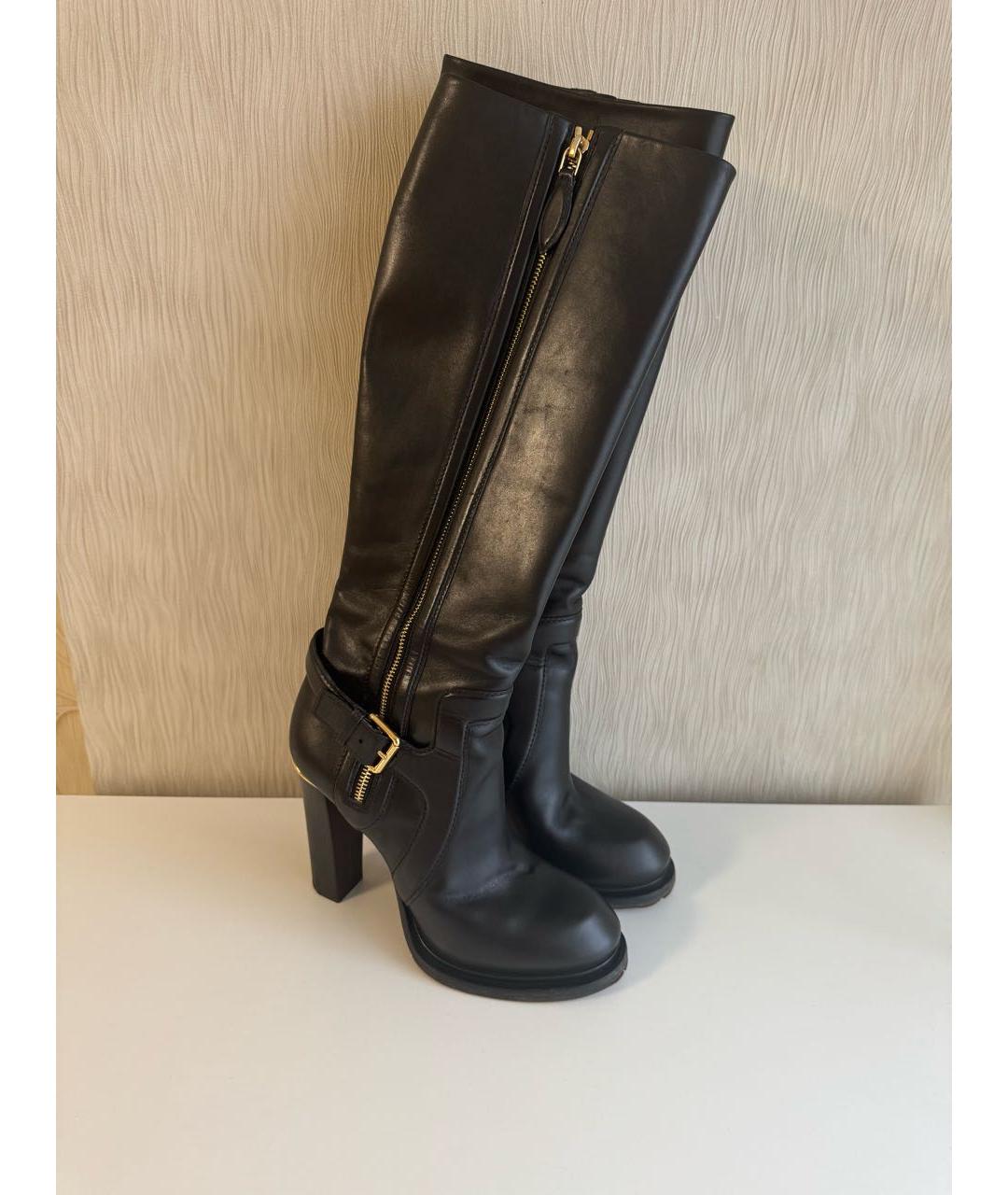 LOUIS VUITTON Черные кожаные сапоги, фото 5