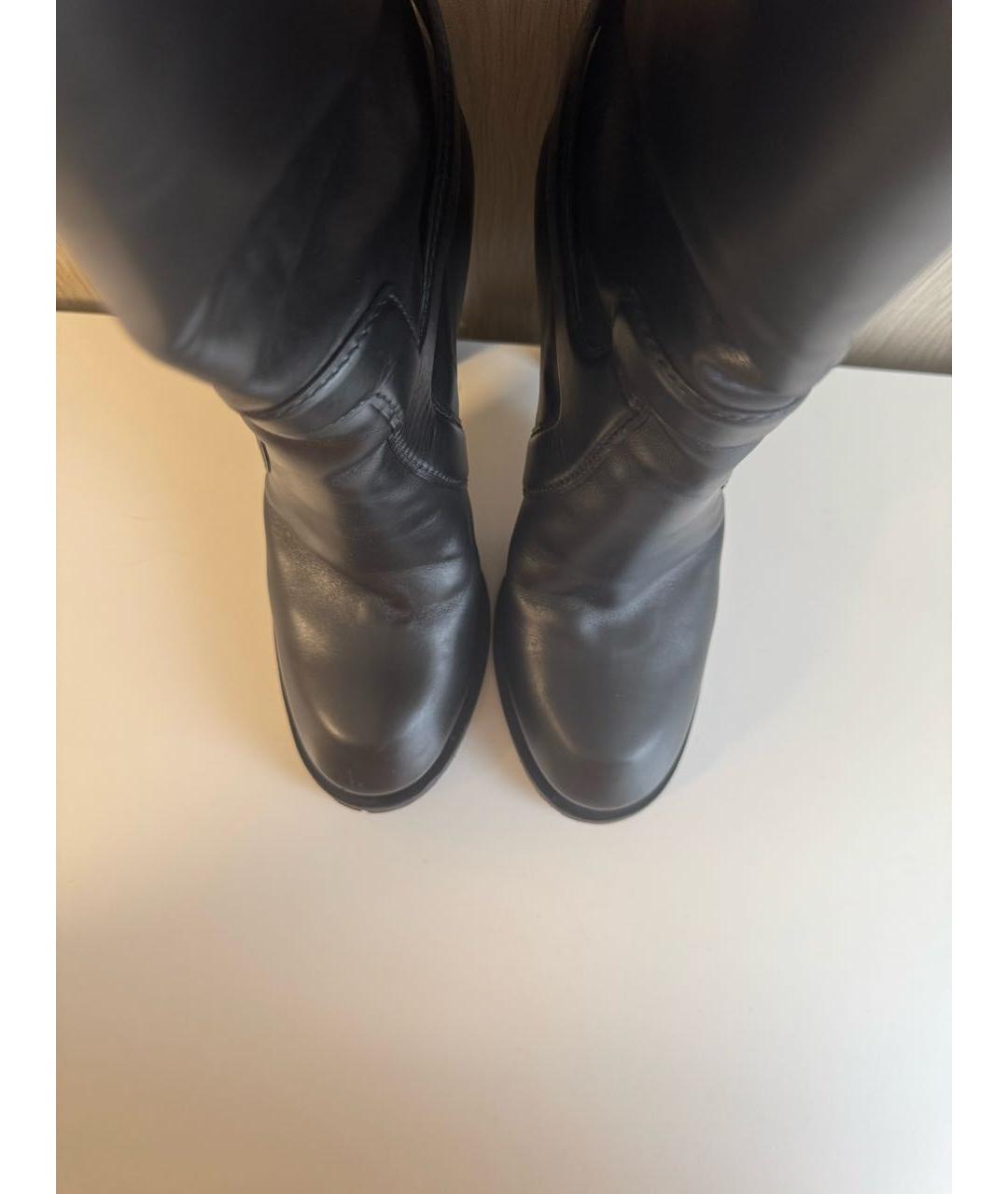 LOUIS VUITTON Черные кожаные сапоги, фото 3