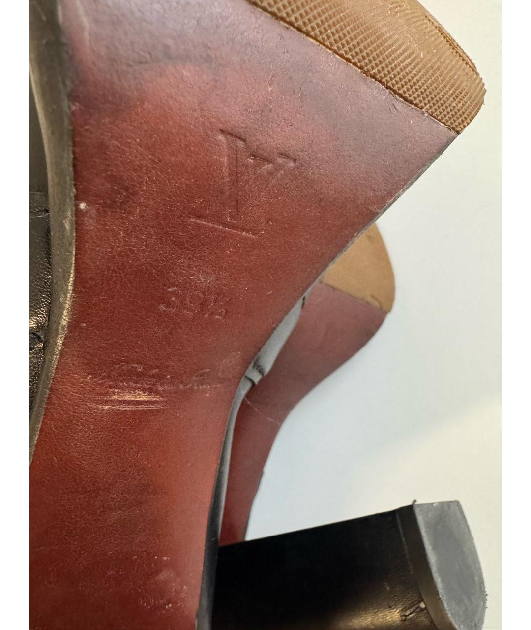 LOUIS VUITTON Черные кожаные сапоги, фото 7