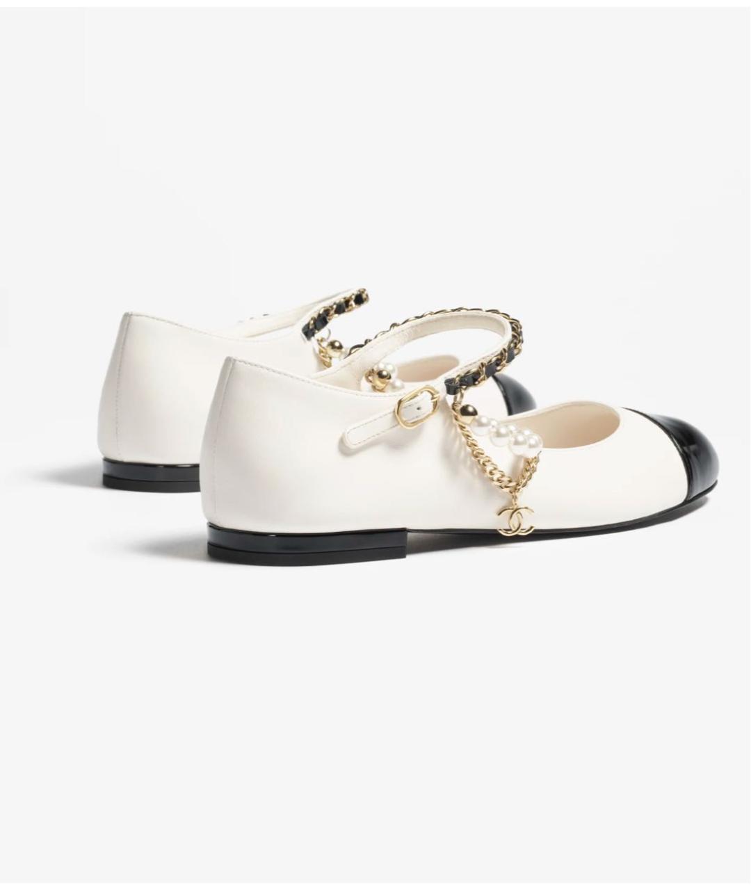 CHANEL Белые кожаные балетки, фото 3