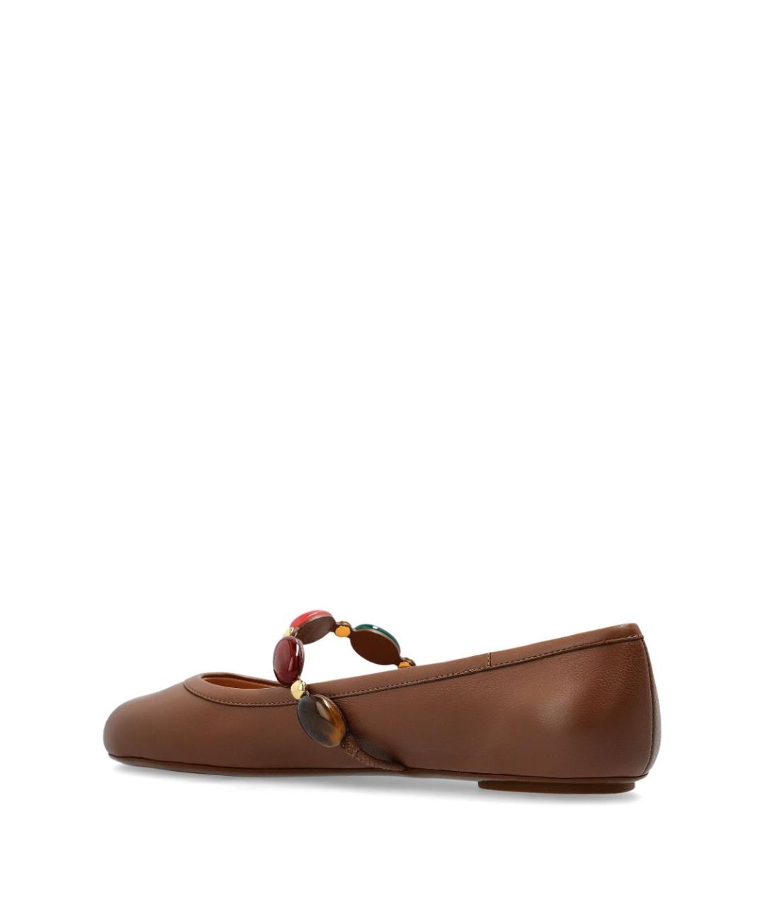 GIANVITO ROSSI Коричневые кожаные балетки, фото 3