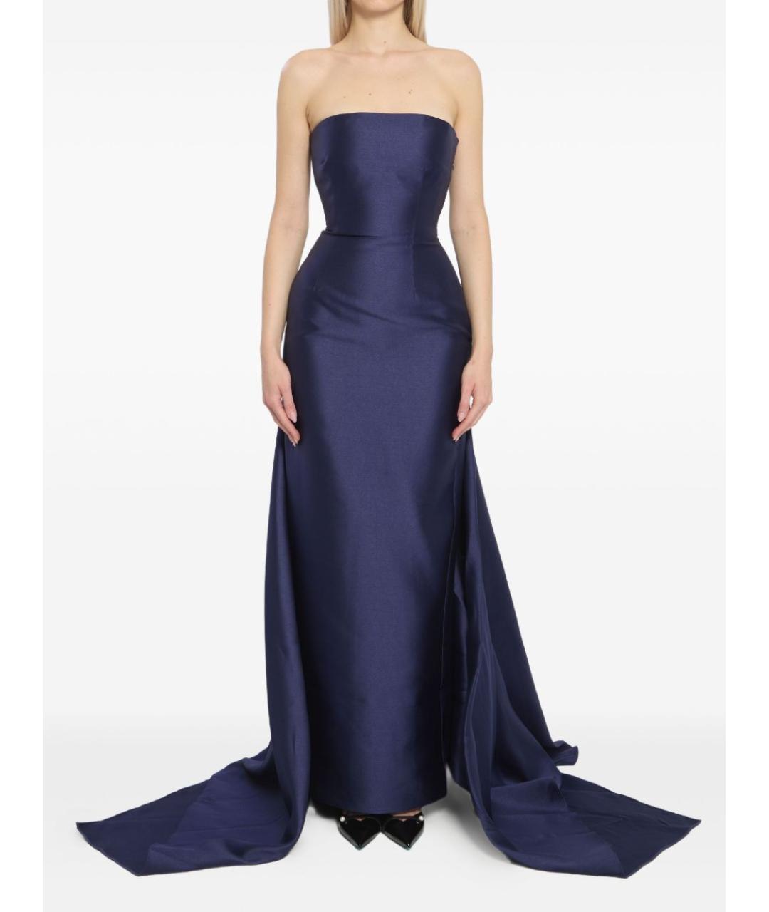 SOLACE LONDON Синее полиэстеровое вечернее платье, фото 2