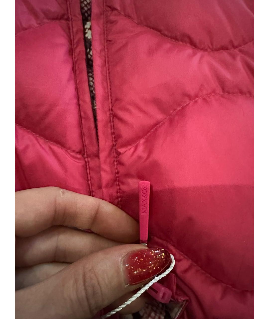 MAX MARA Розовый полиэстеровый пуховик, фото 8