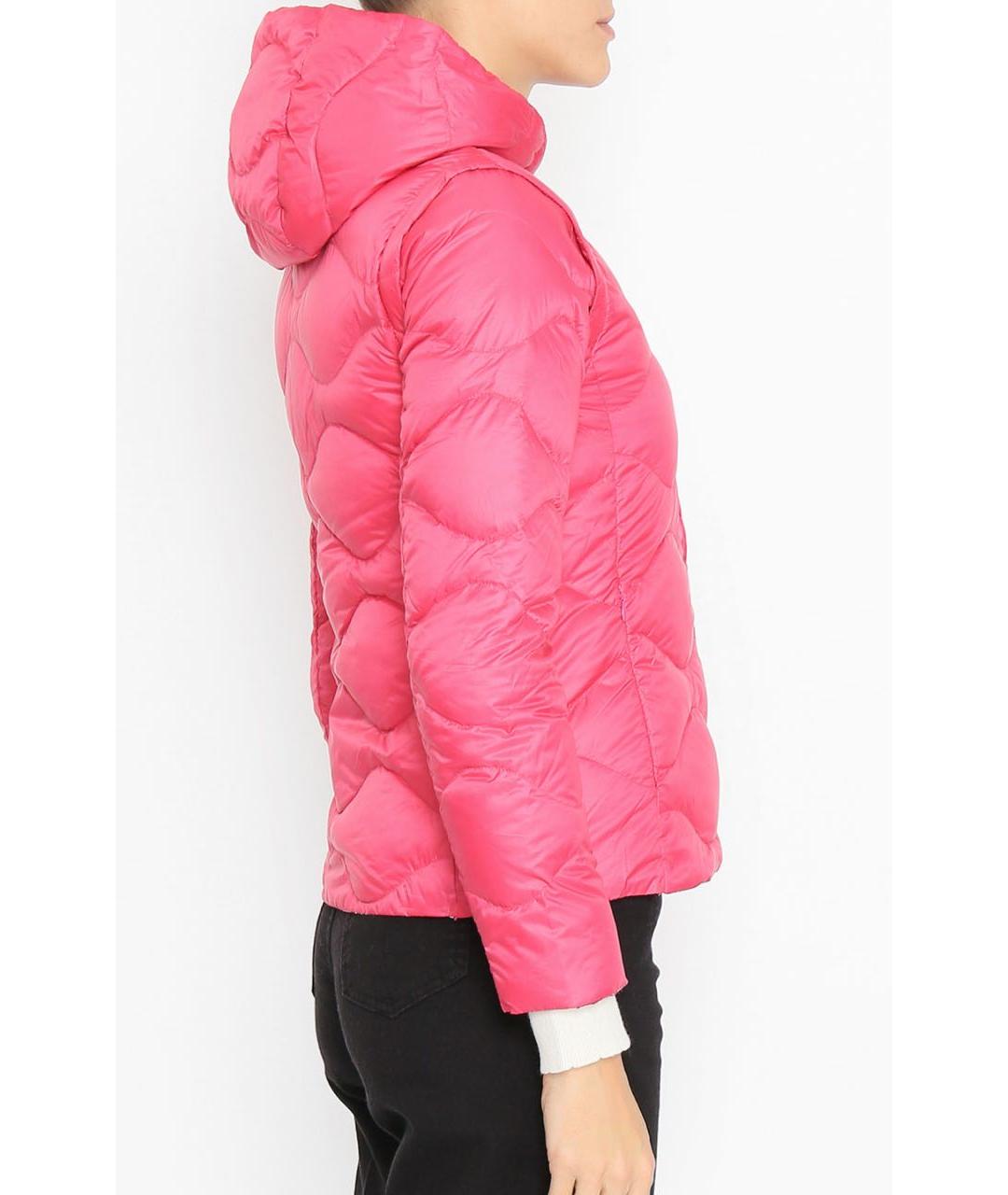 MAX MARA Розовый полиэстеровый пуховик, фото 3