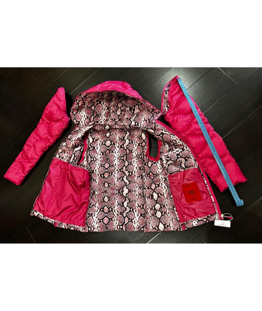 MAX MARA Розовый полиэстеровый пуховик, фото 6