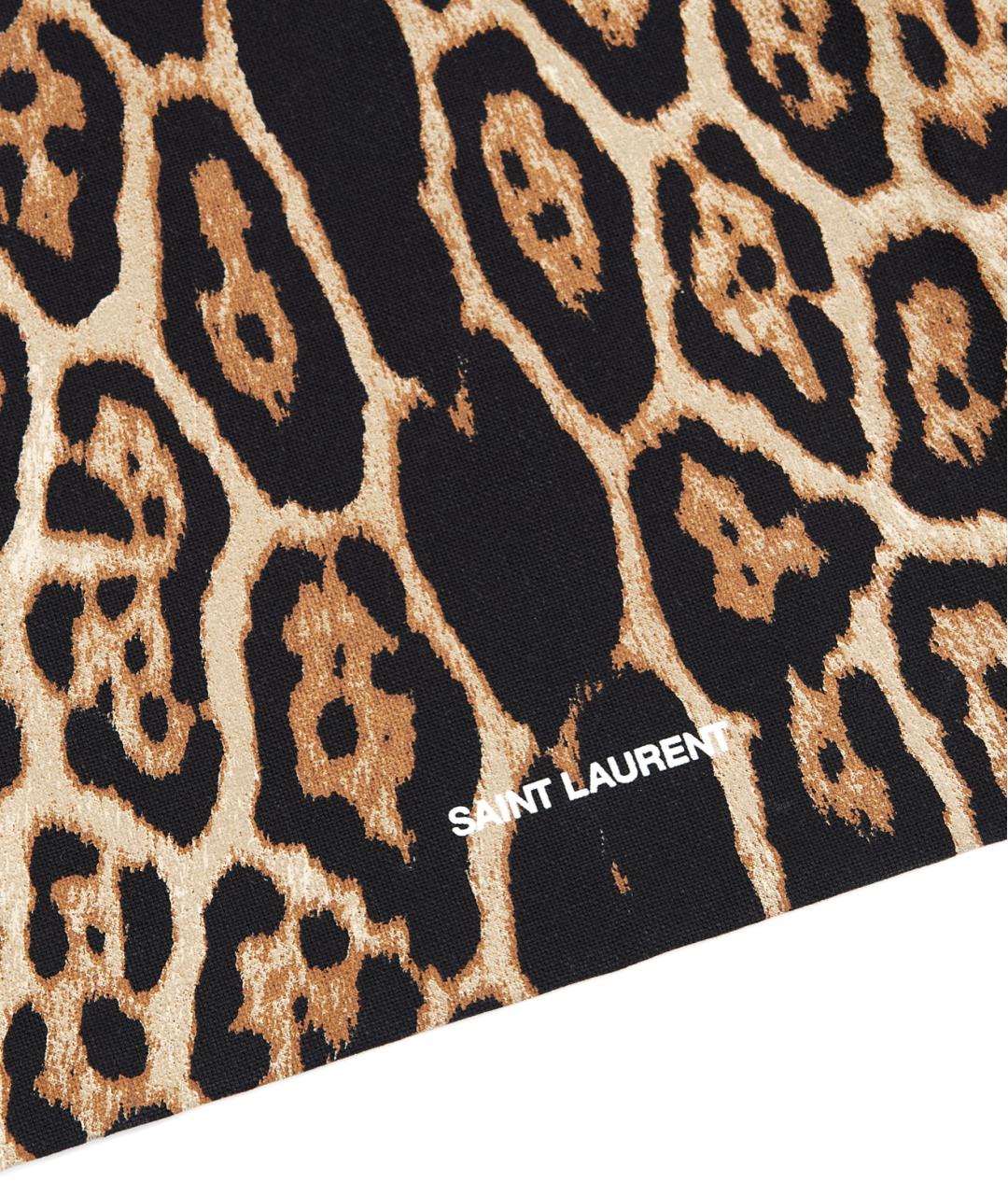 SAINT LAURENT Черная хлопковая сумка тоут, фото 4