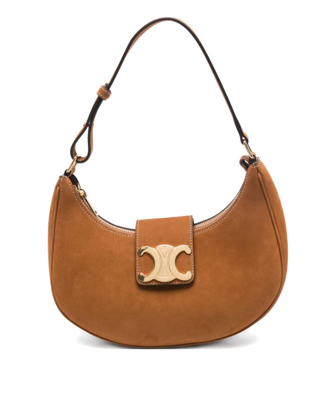 CELINE Бежевая замшевая сумка через плечо, фото 1