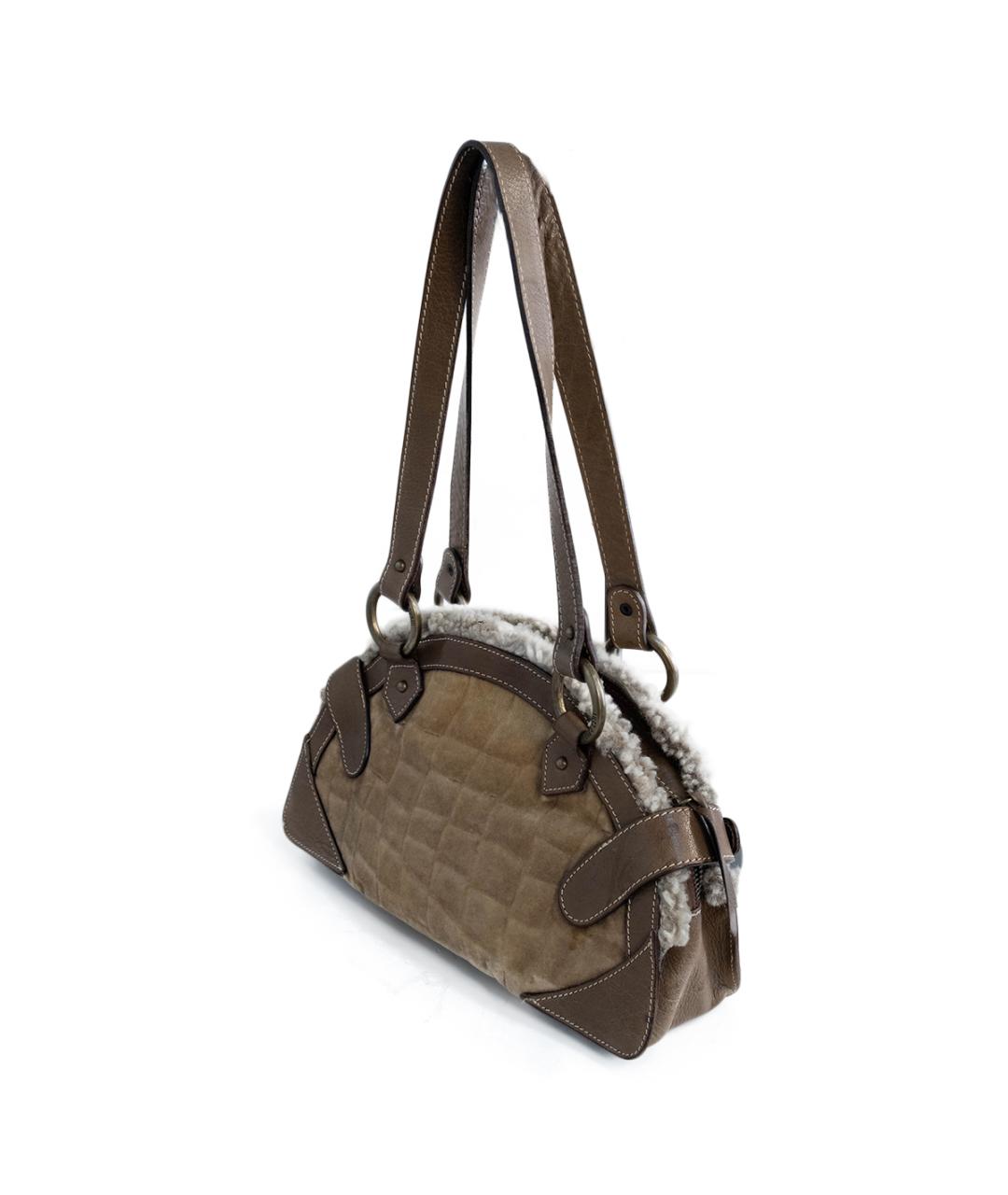 JUST CAVALLI Бежевая кожаная сумка через плечо, фото 3