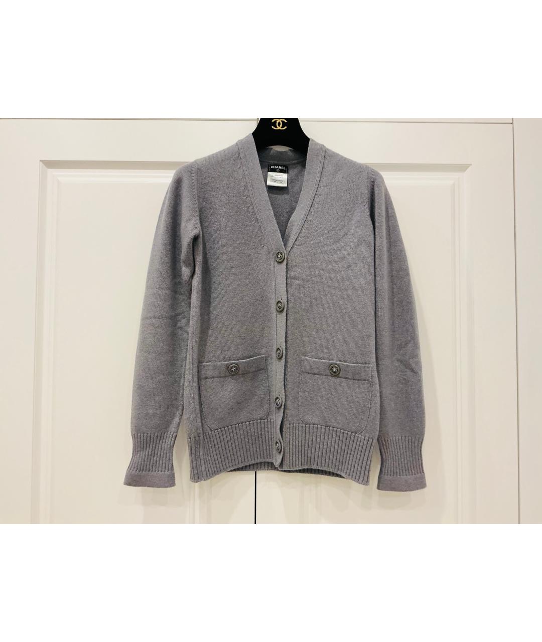 CHANEL Серый кашемировый кардиган, фото 5