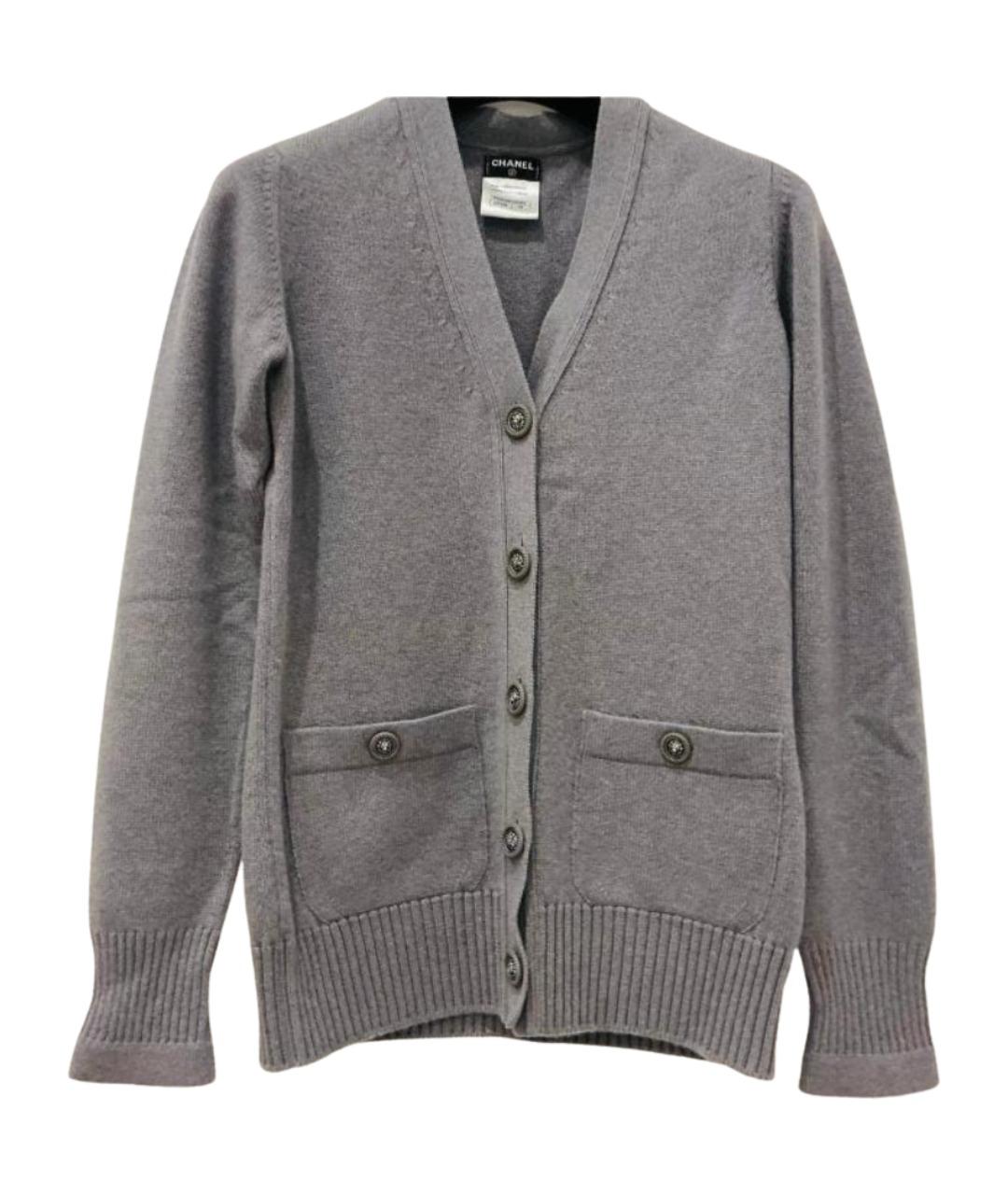 CHANEL Серый кашемировый кардиган, фото 1