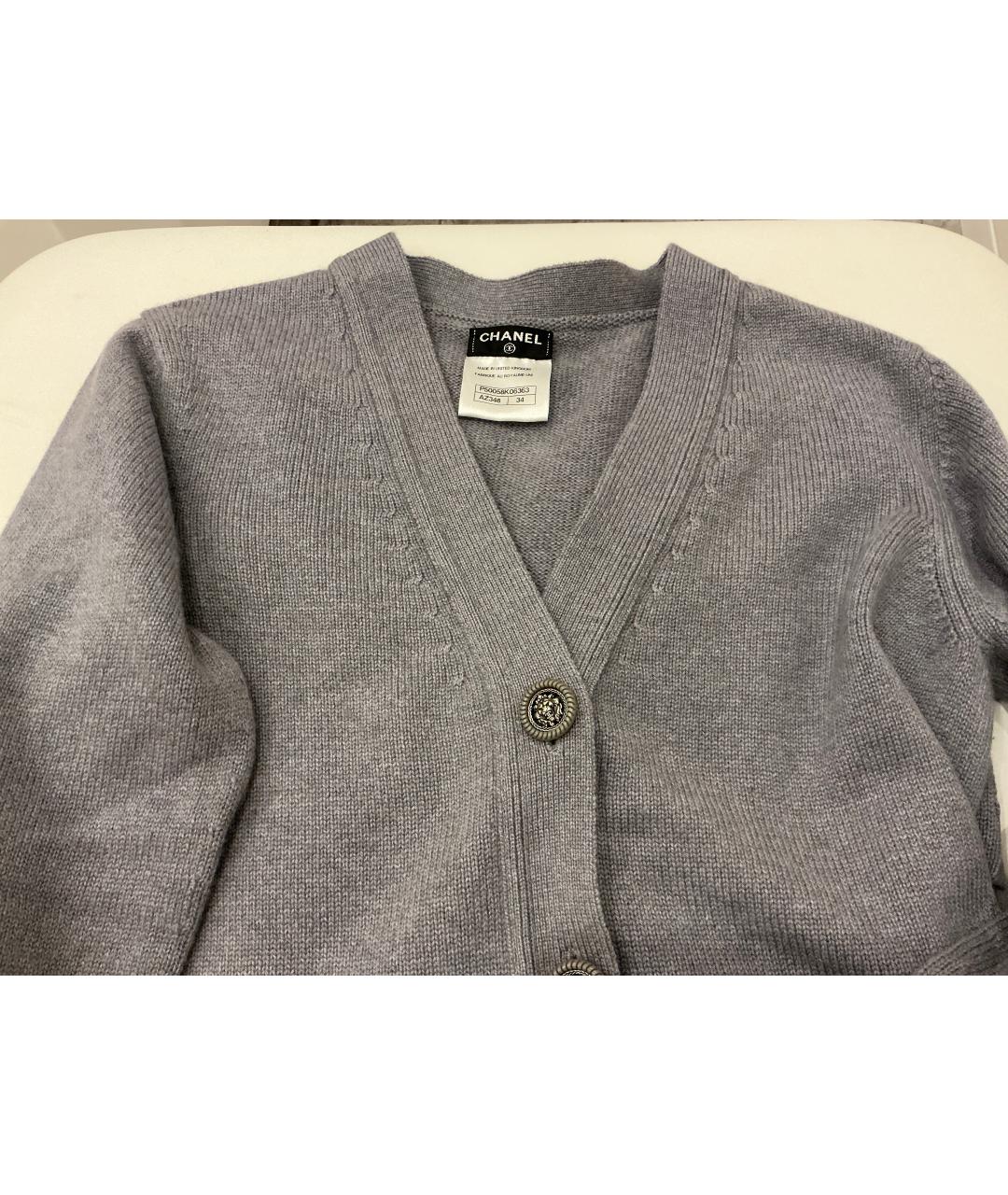 CHANEL Серый кашемировый кардиган, фото 2