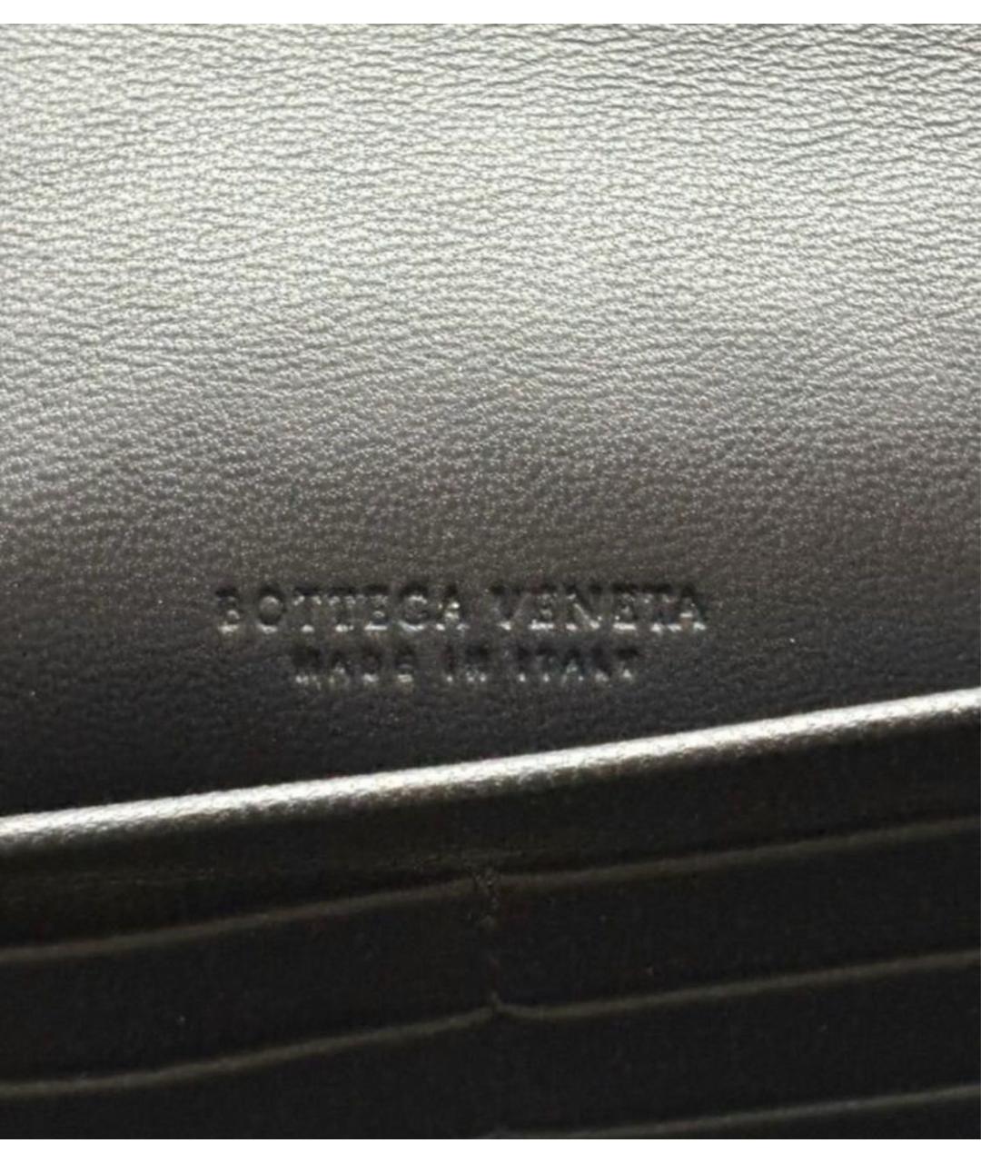 BOTTEGA VENETA Черный кожаный кошелек, фото 4