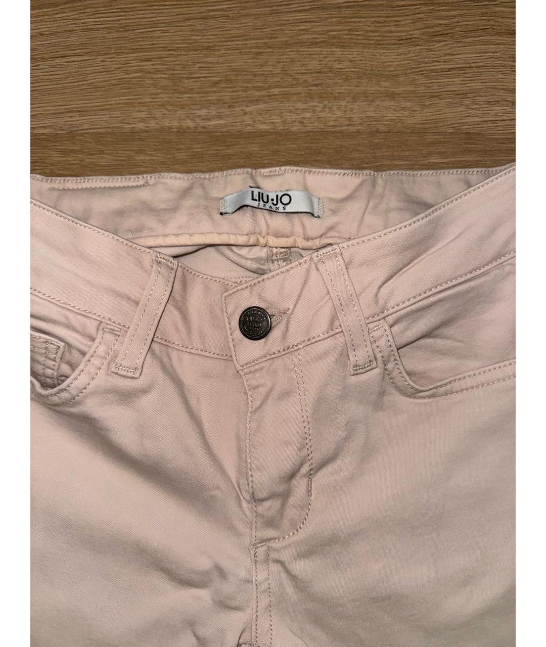 LIU JO Розовые хлопко-эластановые джинсы слим, фото 3