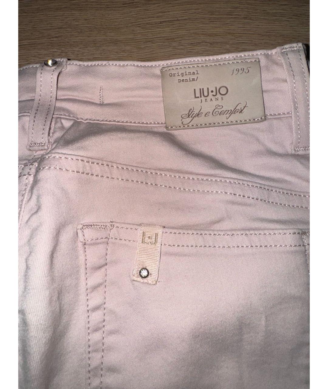 LIU JO Розовые хлопко-эластановые джинсы слим, фото 5