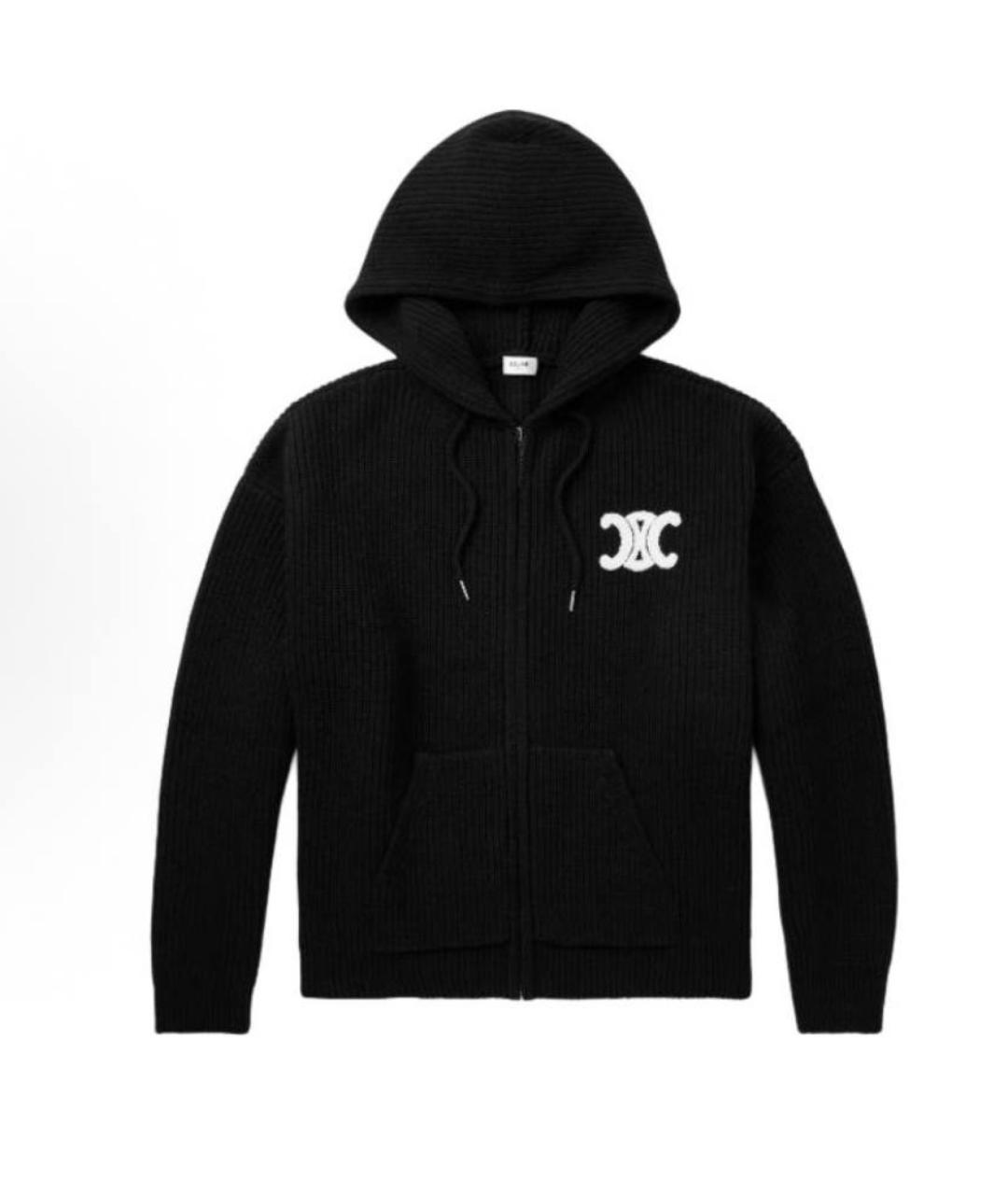 CELINE Черный шерстяной кардиган, фото 3