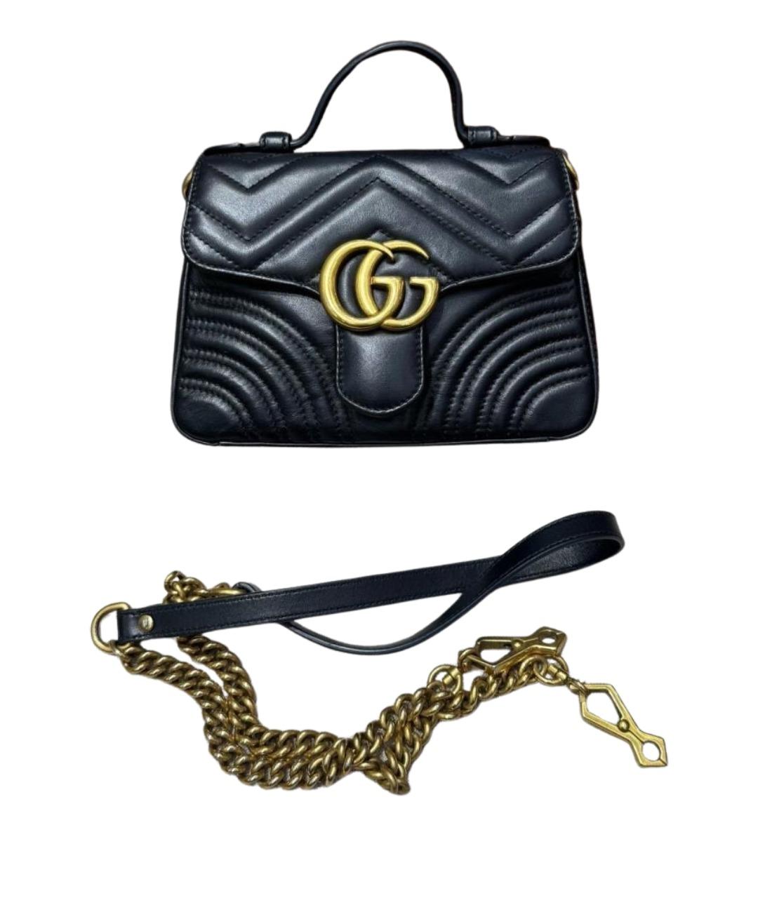 GUCCI Черная кожаная сумка через плечо, фото 1