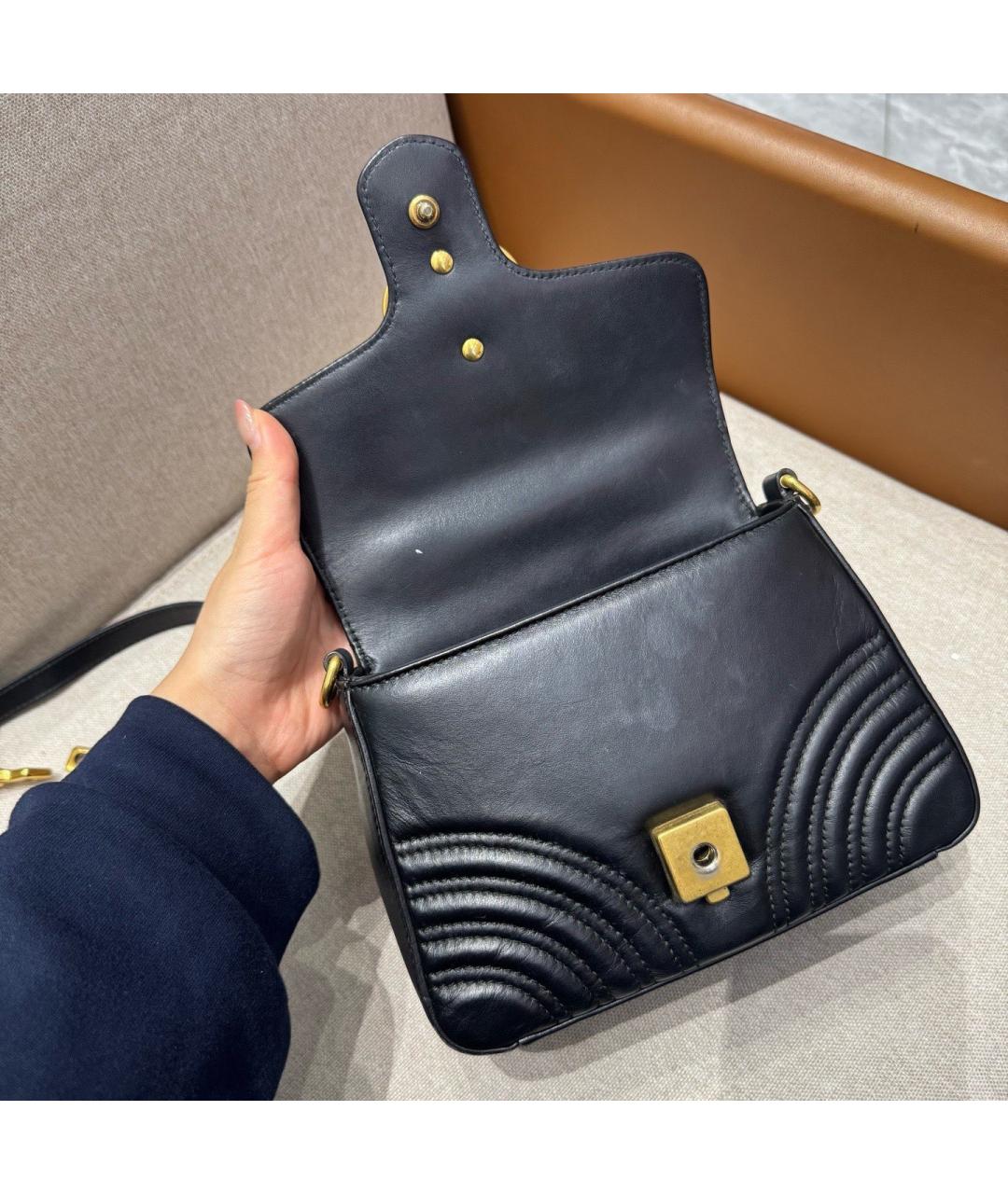 GUCCI Черная кожаная сумка через плечо, фото 7