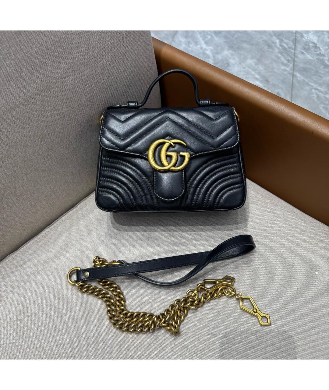 GUCCI Черная кожаная сумка через плечо, фото 8