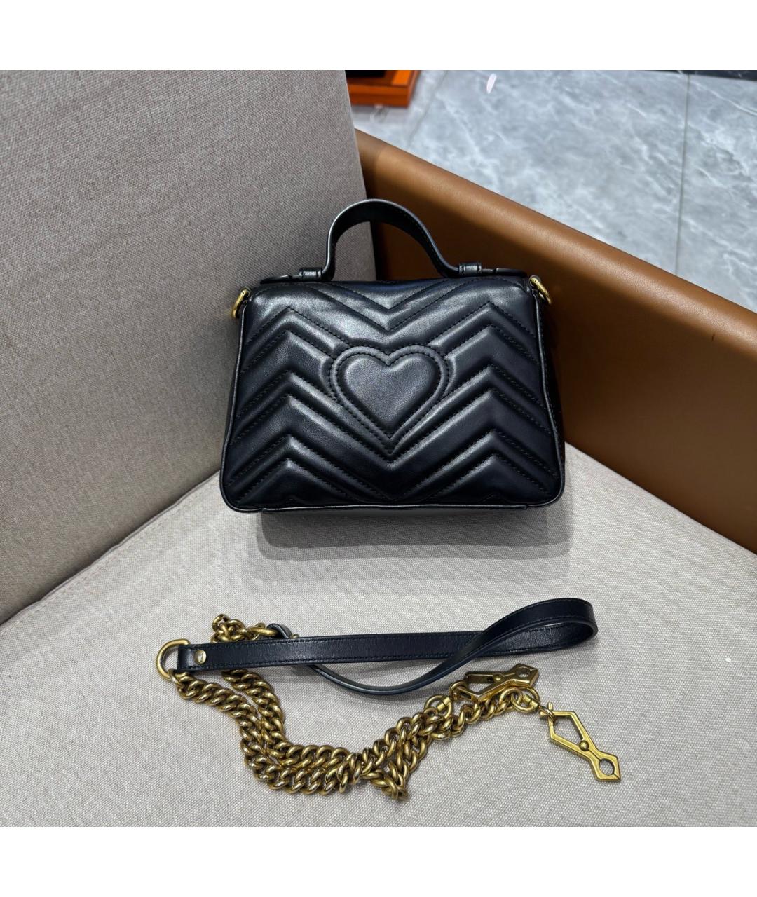 GUCCI Черная кожаная сумка через плечо, фото 2