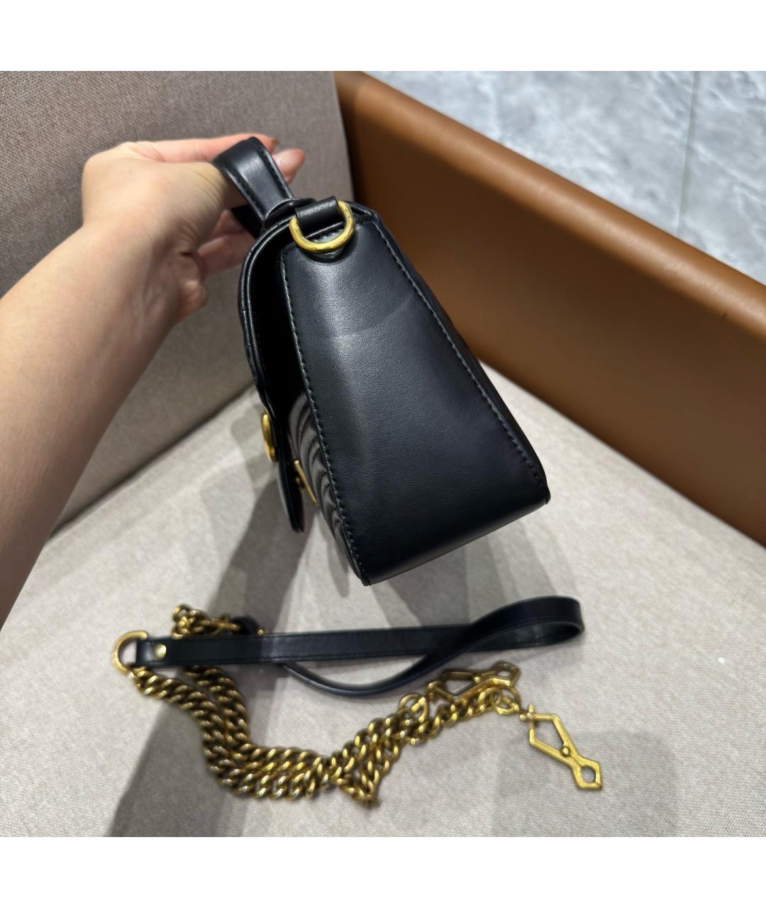 GUCCI Черная кожаная сумка через плечо, фото 4