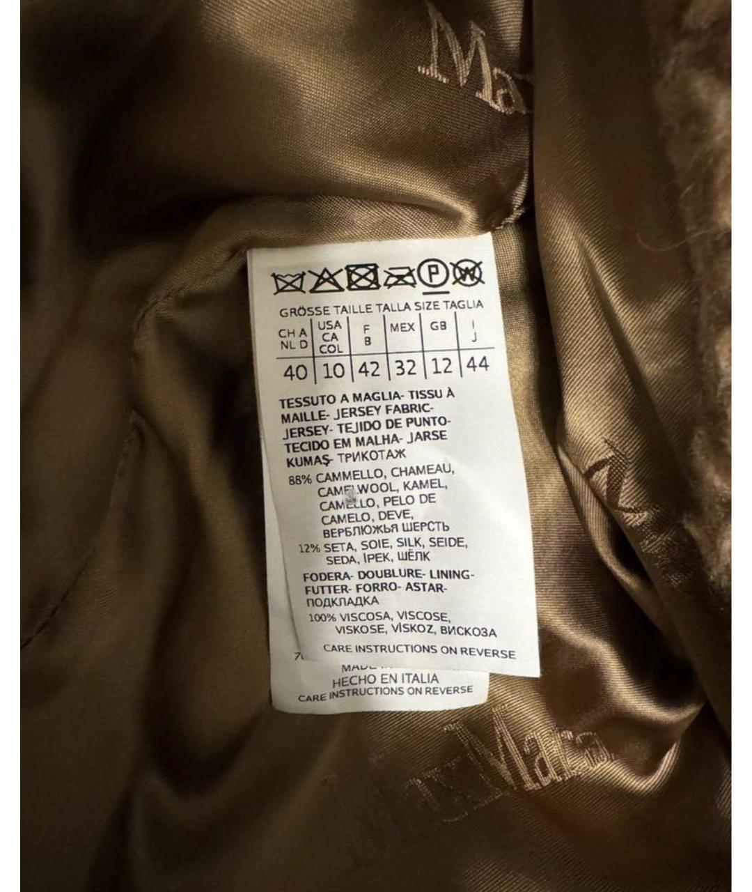 MAX MARA Коричневая шерстяная шуба, фото 4