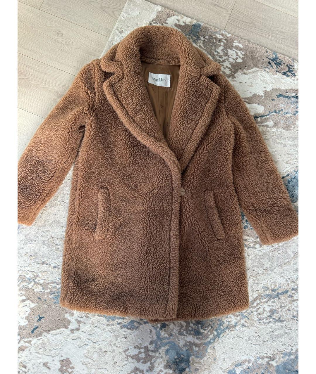 MAX MARA Коричневая шерстяная шуба, фото 5