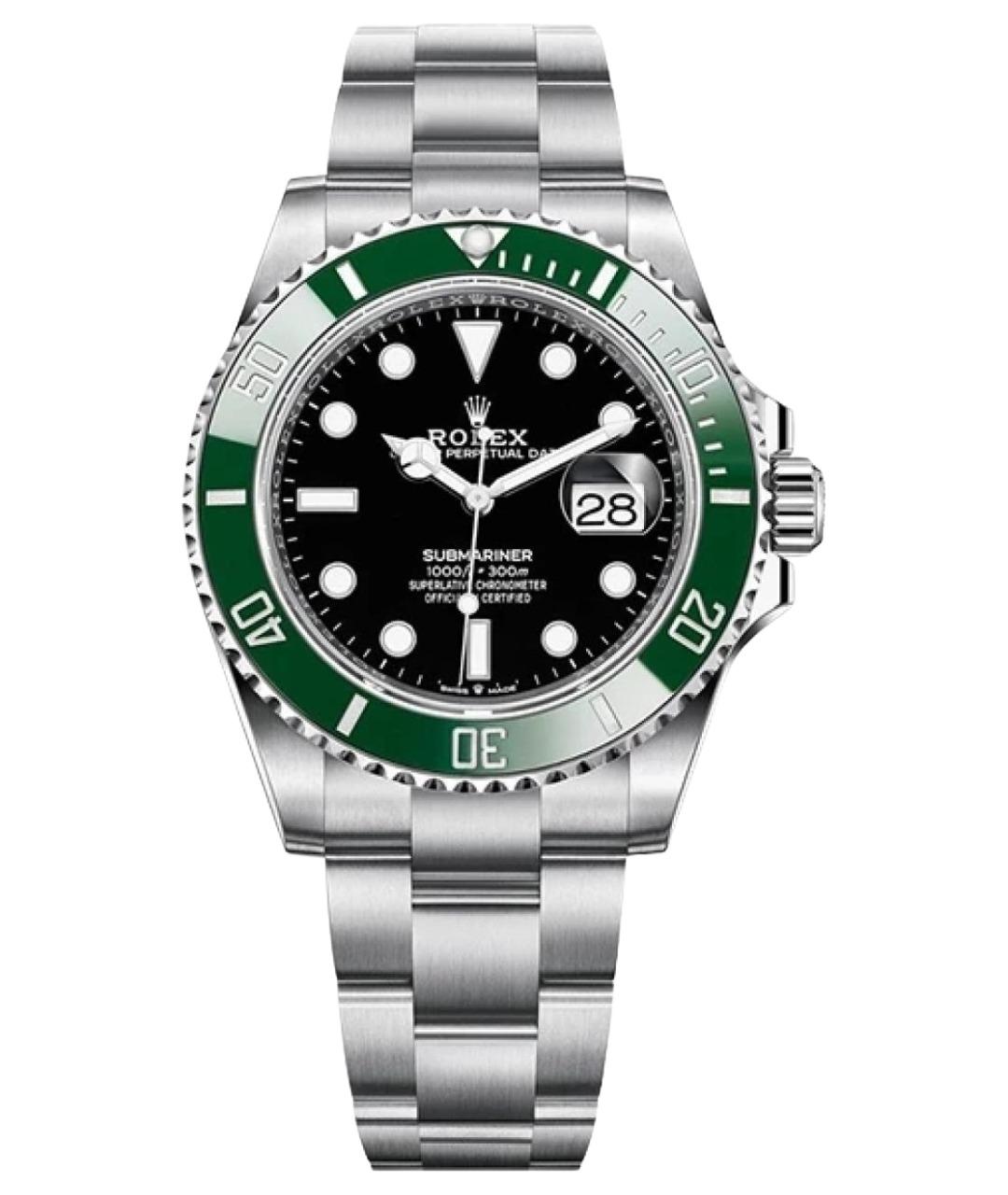 ROLEX Зеленые металлические часы, фото 7