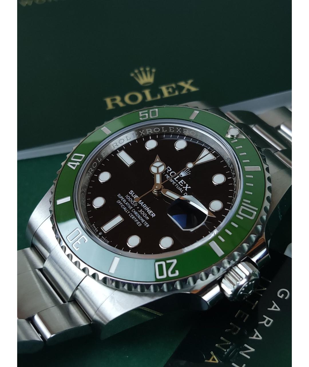 ROLEX Зеленые металлические часы, фото 2