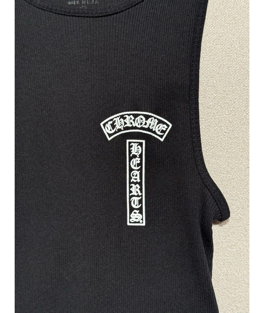 CHROME HEARTS Черная хлопковая майка, фото 4