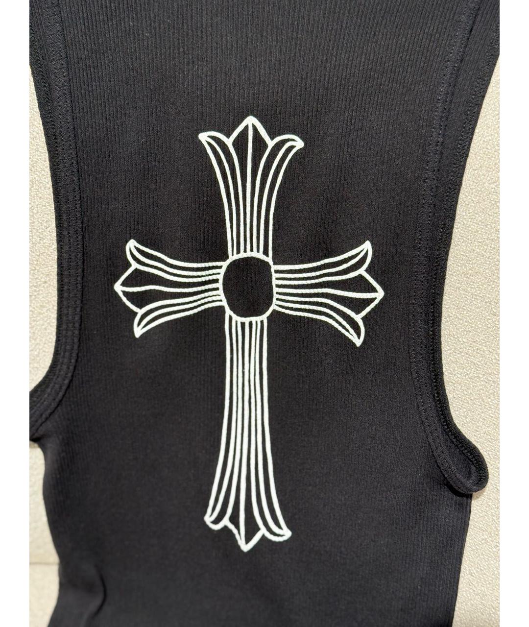 CHROME HEARTS Черная хлопковая майка, фото 7
